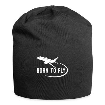 Geboren, um Flugzeugpilot Flugschule zu fliegen - Jersey-Beanie - Schwarz - Vorne