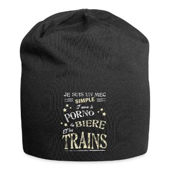 Train sexe et bière cadeau humour drôle passionné - Bonnet en jersey - noir - Devant
