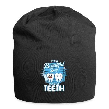Zahnarzt Zahnärzte Zahn Zähne Zahnhygieniker Motiv - Jersey-Beanie - Schwarz - Vorne