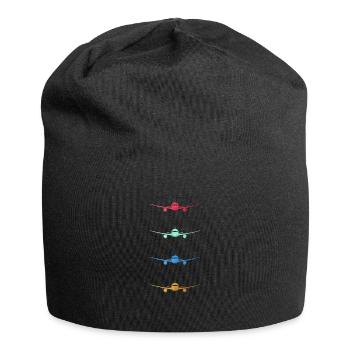 Vintage Flugzeuge Pilot Luftfahrt Piloten Motiv - Jersey-Beanie - Schwarz - Vorne