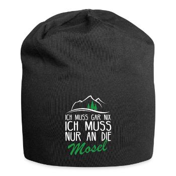 Mosel Eifel Wandern Fluss Winzer Geschenkidee - Jersey-Beanie - Schwarz - Vorne
