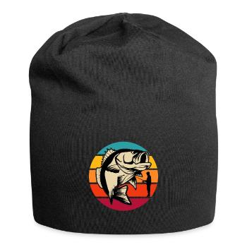 Pêche pêche canne à pêche passe-temps - Bonnet en jersey - noir - Devant