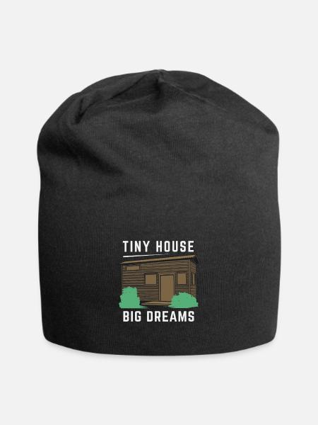 Tiny House Design für einen Kleines Häuschen Fan - Jersey-Beanie - Schwarz