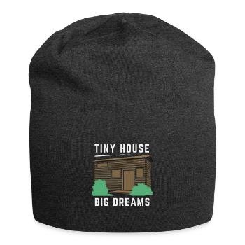 Tiny House Design für einen Kleines Häuschen Fan - Jersey-Beanie - Anthrazit - Vorne