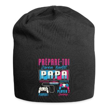 Grossesse Futur Papa Gamers Humour - Bonnet en jersey - noir - Devant