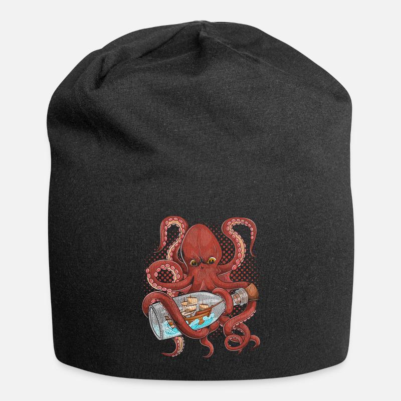 Pieuvre cadeau mer pieuvre - Bonnet en jersey - noir