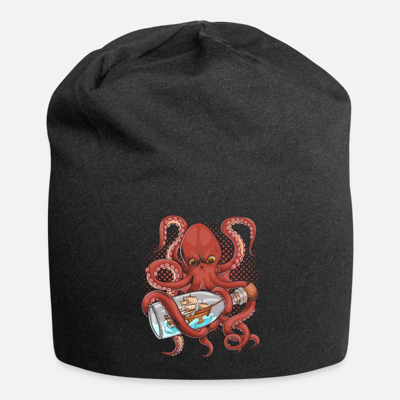 Oktopus Tentakel Kraken - Jersey-Beanie - Schwarz