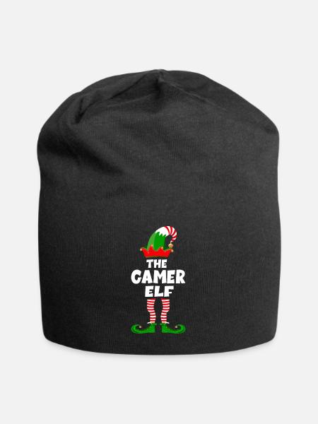 Gamer Elf - Zocker Weihnachtself - Jersey-Beanie - Schwarz