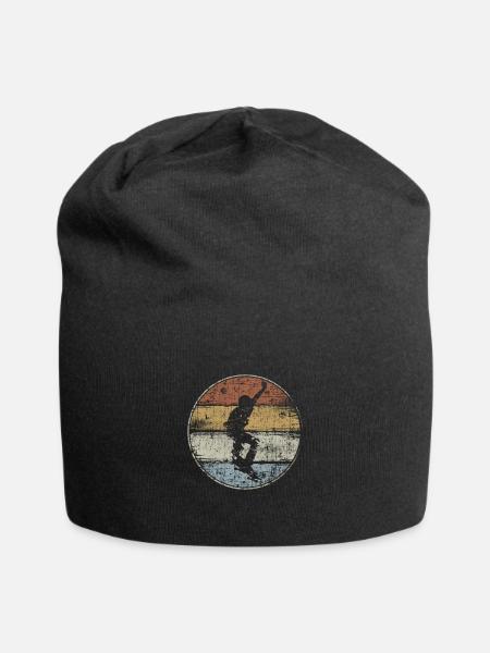 Skateboard skater vintage - Jersey Beanie - black