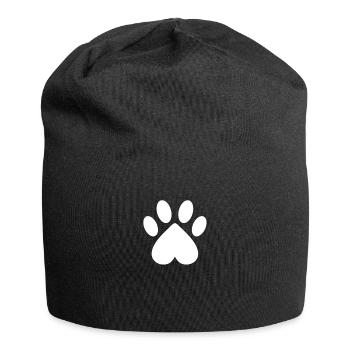 Coeur Paw Print Chien Chat Amant Saint Valentin - Bonnet en jersey - noir - Devant