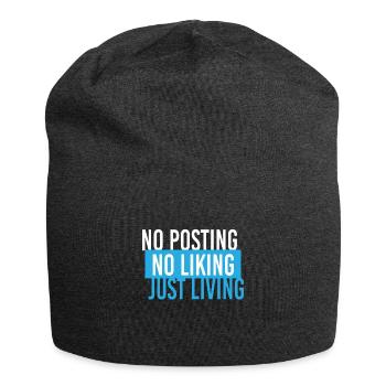 No Posting No Liking Just Living - Jersey-Beanie - Anthrazit - Vorne