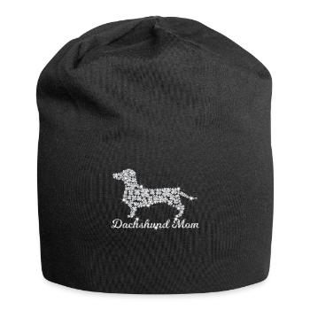 Bling Dachshund Mom - Jersey-Beanie - Schwarz - Vorne