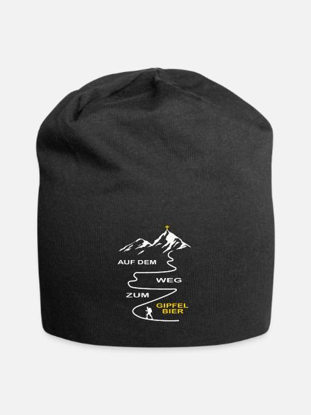 Auf dem Weg zum Gipfelbier - Jersey-Beanie - Schwarz