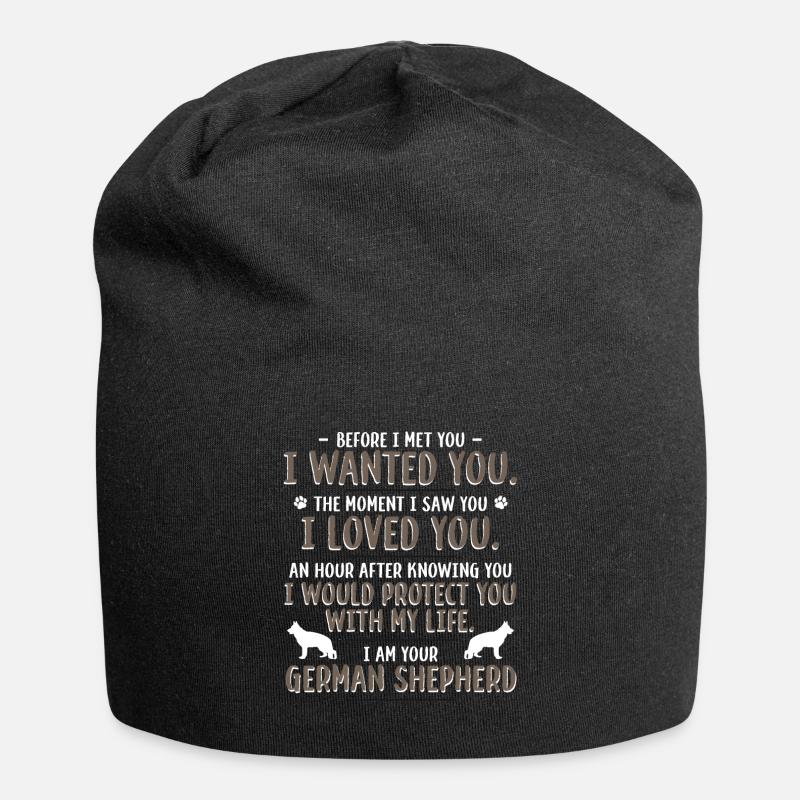 German shepherd dog - Jersey Beanie - black