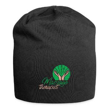 Massage therapist doing massage therapy work - Jersey Beanie - black - Front