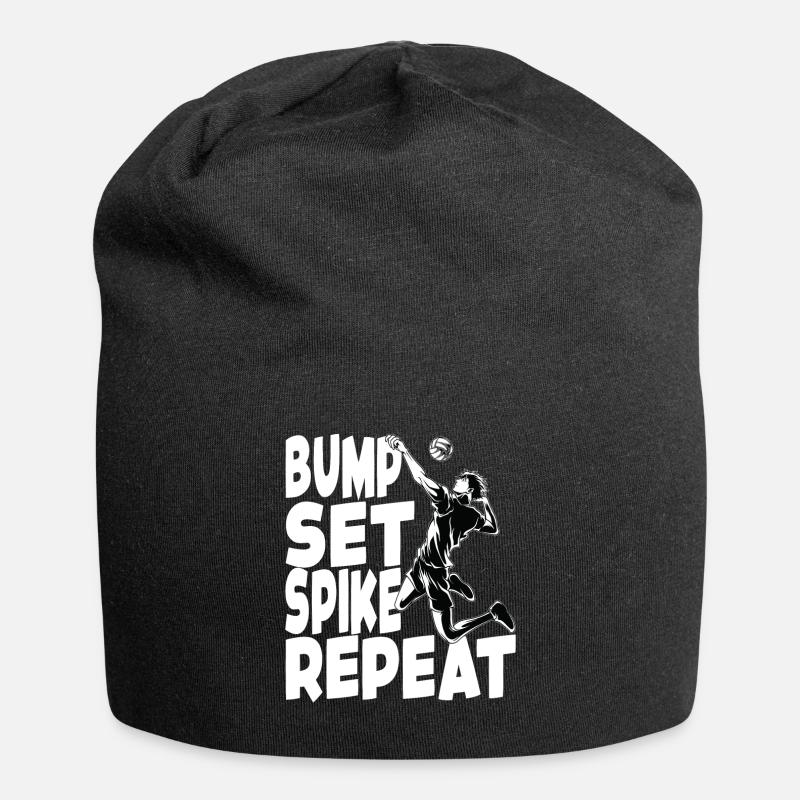 Bump Set Spike Repeat Volleyball Volleyball de plage - Bonnet en jersey - noir