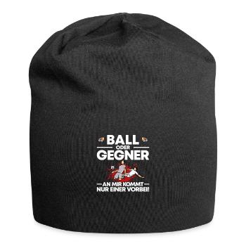 Fußball Abwehrspieler Verteidiger Geschenk - Jersey-Beanie - Schwarz - Vorne