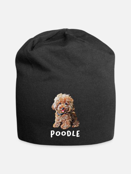 Dog Doodle Goldendoodle Dog Lover - Jersey Beanie - black