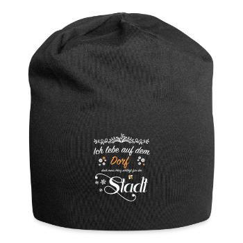 Stadtkind Stadt Dorf Großstadt Heimat Geschenkidee - Jersey-Beanie - Schwarz - Vorne