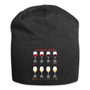 Wein Weißwein Weinsorten Rotwein Winzer Geschenk - Jersey-Beanie - Anthrazit - Vorne