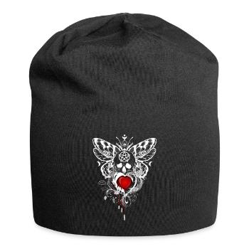 Nuit fleurs gothique goth crâne mort crâne punk - Bonnet en jersey - noir - Devant