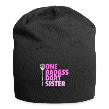 one badass dart sister - Jersey-Beanie - Schwarz - Vorne