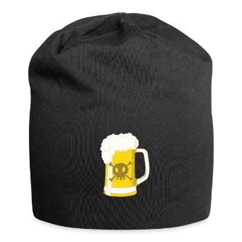 Pirate beer with skull - Jersey Beanie - black - Front