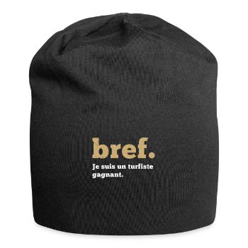 Turfiste humour cadeau parieur PMU drôle original - Bonnet en jersey - noir - Devant