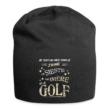 Golfeur passion cadeau humour joueur de golf - Bonnet en jersey - noir - Devant