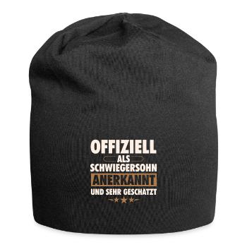 Schwiegersohn | Geschenk Schwiegersöhne Geburtstag - Jersey-Beanie - Schwarz - Vorne