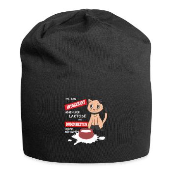 Lustige Katzen Sprüche - Jersey-Beanie - Schwarz - Vorne