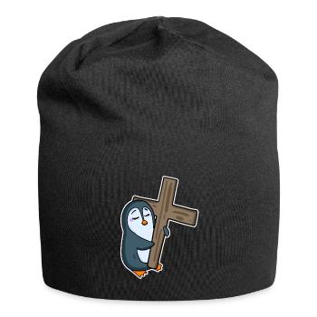 Pingouin et religion croisée - Bonnet en jersey - noir - Devant