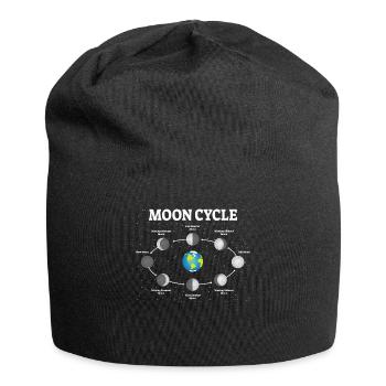 Mondphasen Moon Phases Mond Vollmond Astronomie - Jersey-Beanie - Schwarz - Vorne