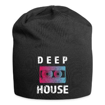 Deep House cassette, DJ gift idea, rave, club - Jersey Beanie - black - Front