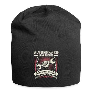 Anlagenmechaniker SHK | Heizungsbauer Geschenk - Jersey-Beanie - Schwarz - Vorne