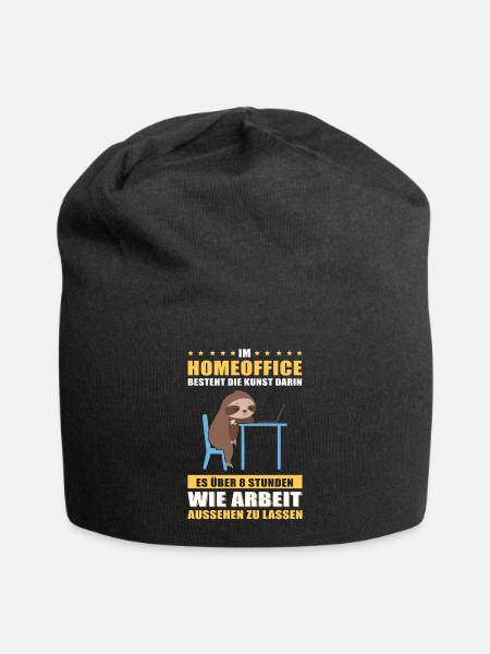 Homeoffice | Bürohumor zu Hause arbeiten Geschenk - Jersey-Beanie - Schwarz