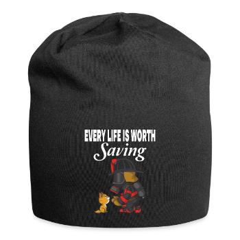 Toute vie vaut la peine d’être sauvée - Bonnet en jersey - noir - Devant