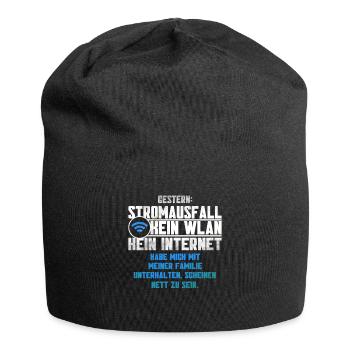 Stromausfall Kein WLAN Lustiger Familien Spruch - Jersey-Beanie - Schwarz - Vorne