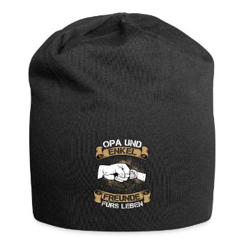 Opa & Enkel Freunde fürs Leben - Jersey-Beanie - Schwarz - Vorne