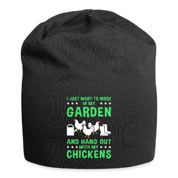 Poulets | Poulet élevage de poulets cadeau propriétaire de poulet - Bonnet en jersey - noir - Devant