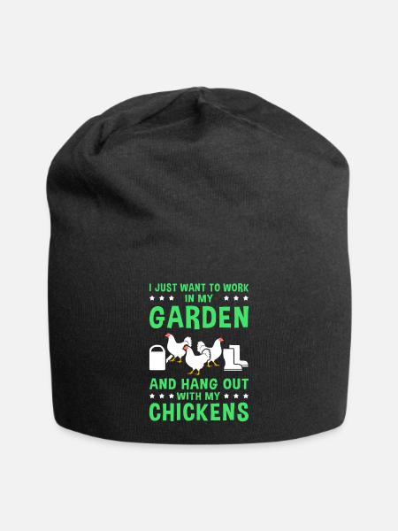Chickens | Chicken Chicken Chicken Chicken Owner Gift - Jersey Beanie - black