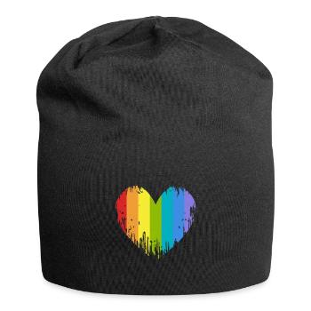LGBT Herz - Jersey-Beanie - Schwarz - Vorne