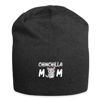 Cute Chinchilla Mom Rodent Owner Animal Lover Gift - Jersey Beanie - charcoal grey - Front