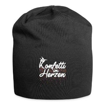 Konfetti im Herzen Fasching Karneval Konfetti - Jersey-Beanie - Schwarz - Vorne
