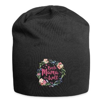 Beste Mutter Der Welt Muttertagsgeschenkidee - Jersey-Beanie - Schwarz - Vorne