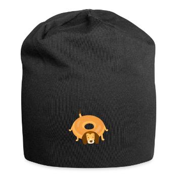 Chien donut - Bonnet en jersey - noir - Devant