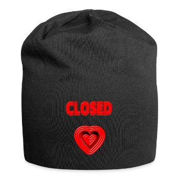 HEART closed - Herzschmerz - Liebeskummer V.2 - Jersey-Beanie - Schwarz - Vorne