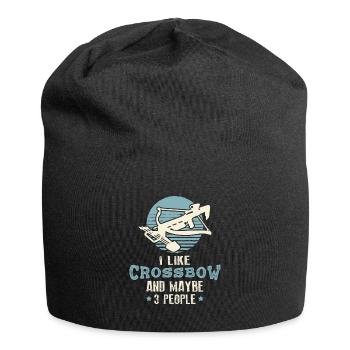 Armbrust Spruch I Like Crossbow & Maybe 3 People - Jersey-Beanie - Schwarz - Vorne