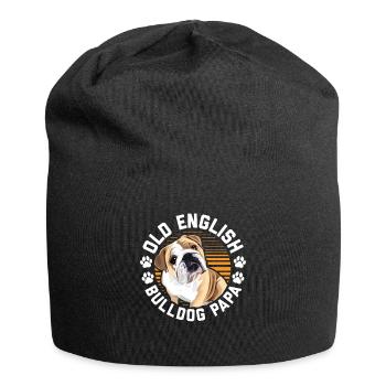 Old English Bulldog papa | Propriétaire de chien cadeau - Bonnet en jersey - noir - Devant