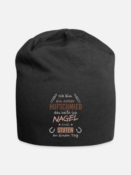 Schmied Hufschmied Hammer Amboss Geschenkidee - Jersey-Beanie - Schwarz